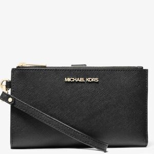 Michael Kors Black Leather Wristlet Wallet